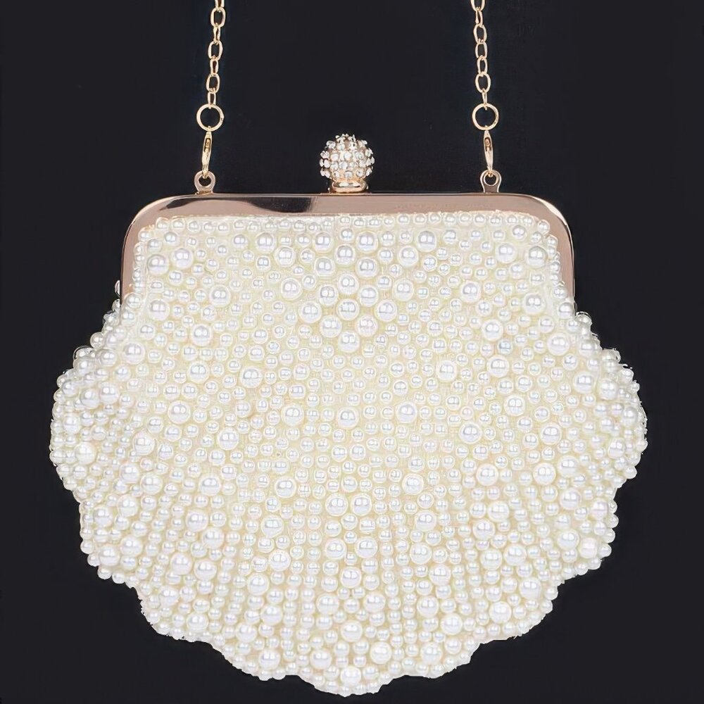 Faux Pearl Party Clutch